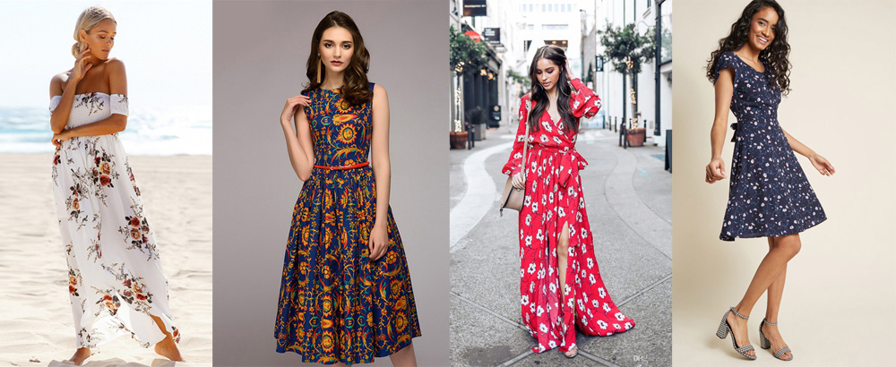 платья с цветочным принтом фото