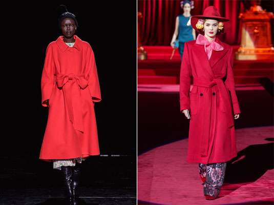 красное пальто фото